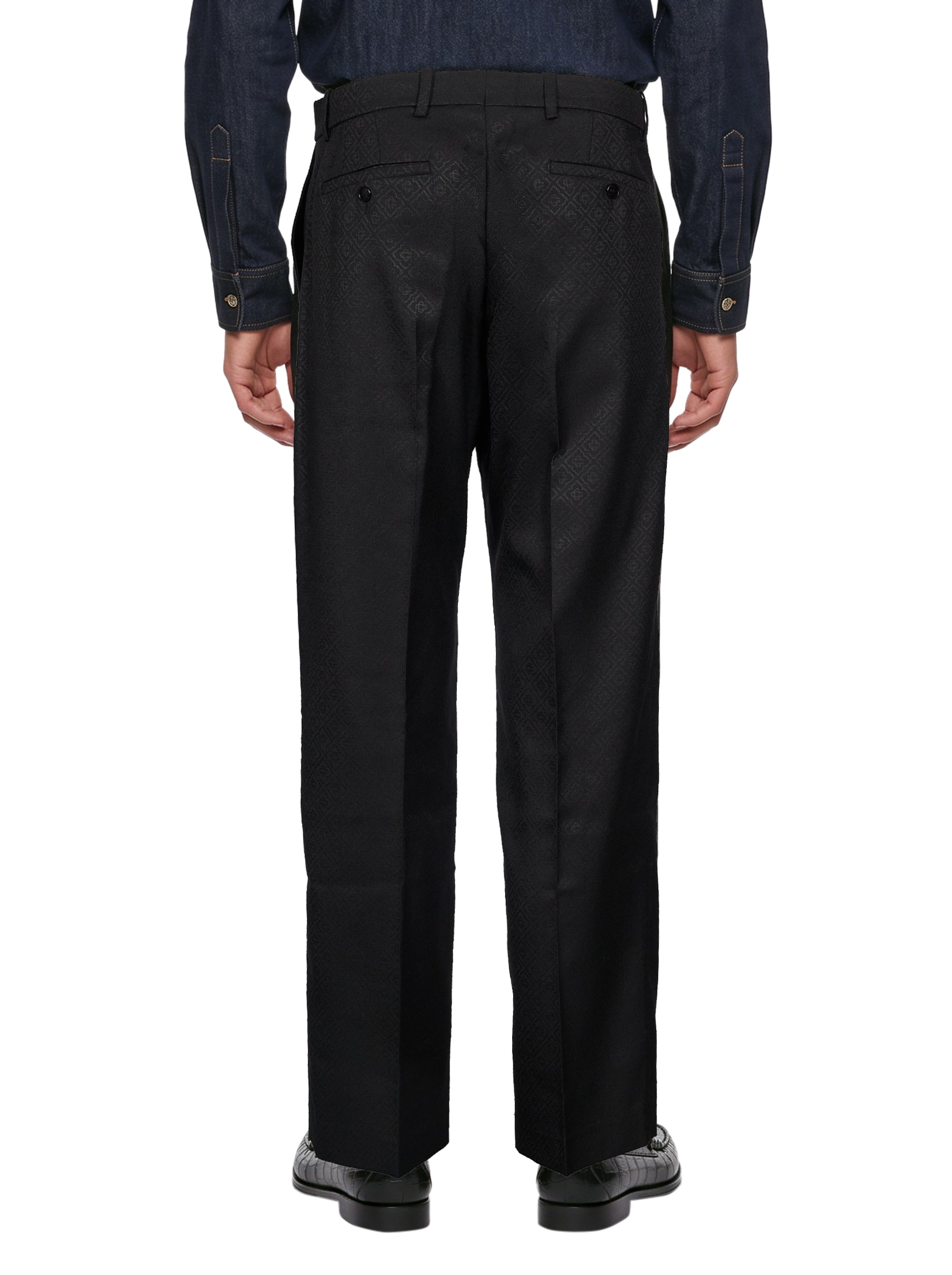 Pantaloni sartoriali con monogram in blu 