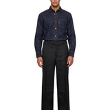 Pantaloni sartoriali con monogram in blu 