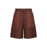 Shorts cargo con monogram in marrone 
