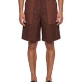 Shorts cargo con monogram in marrone 