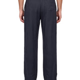 Pantaloni monogram in viscosa blu navy scuro 