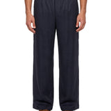 Pantaloni monogram in viscosa blu navy scuro 