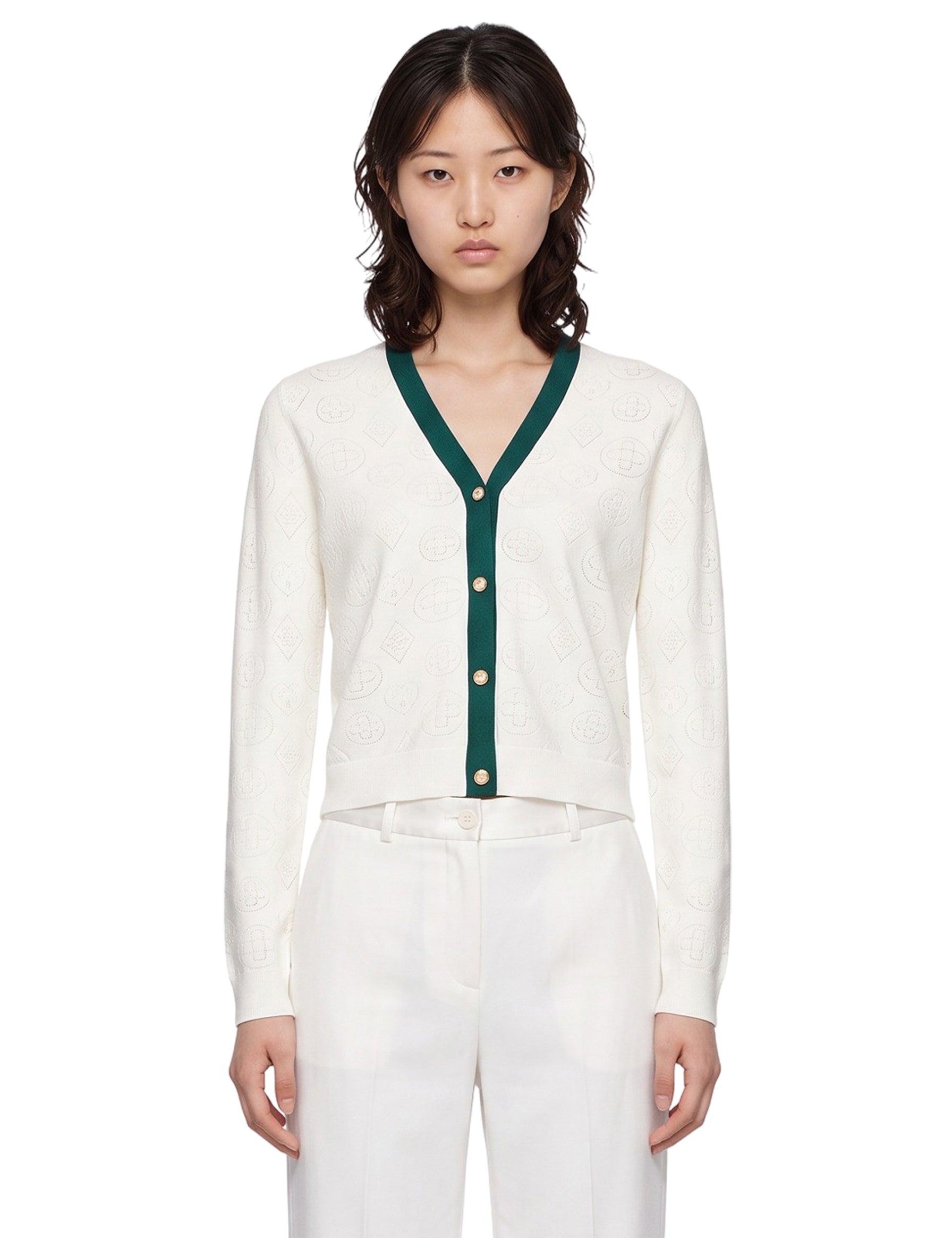 Cardigan in maglia in bianco 