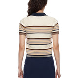 Polo a maniche corte a righe multicolor 