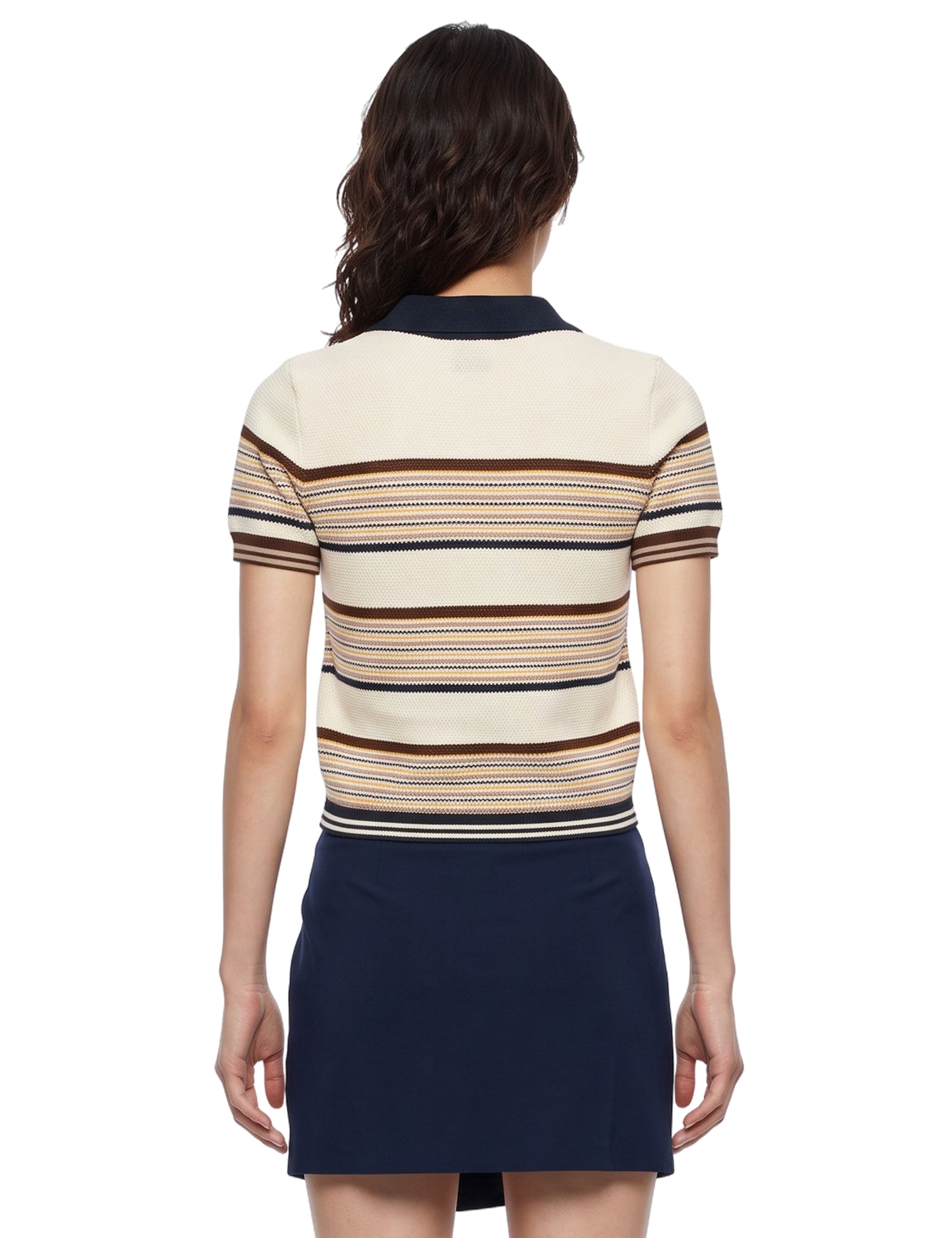 Polo a maniche corte a righe multicolor 