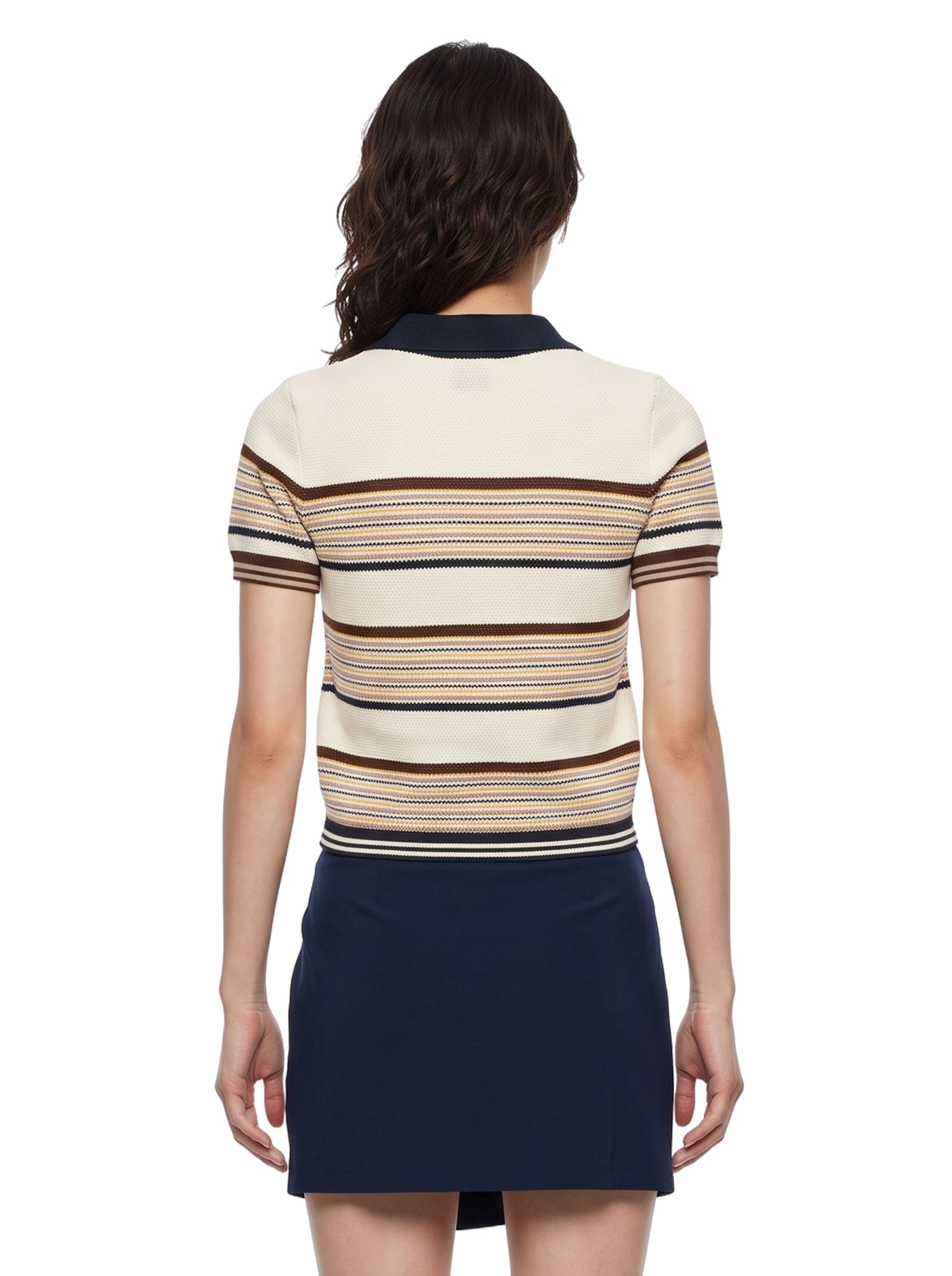 Polo a maniche corte a righe multicolor 