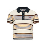 Polo a maniche corte a righe multicolor 