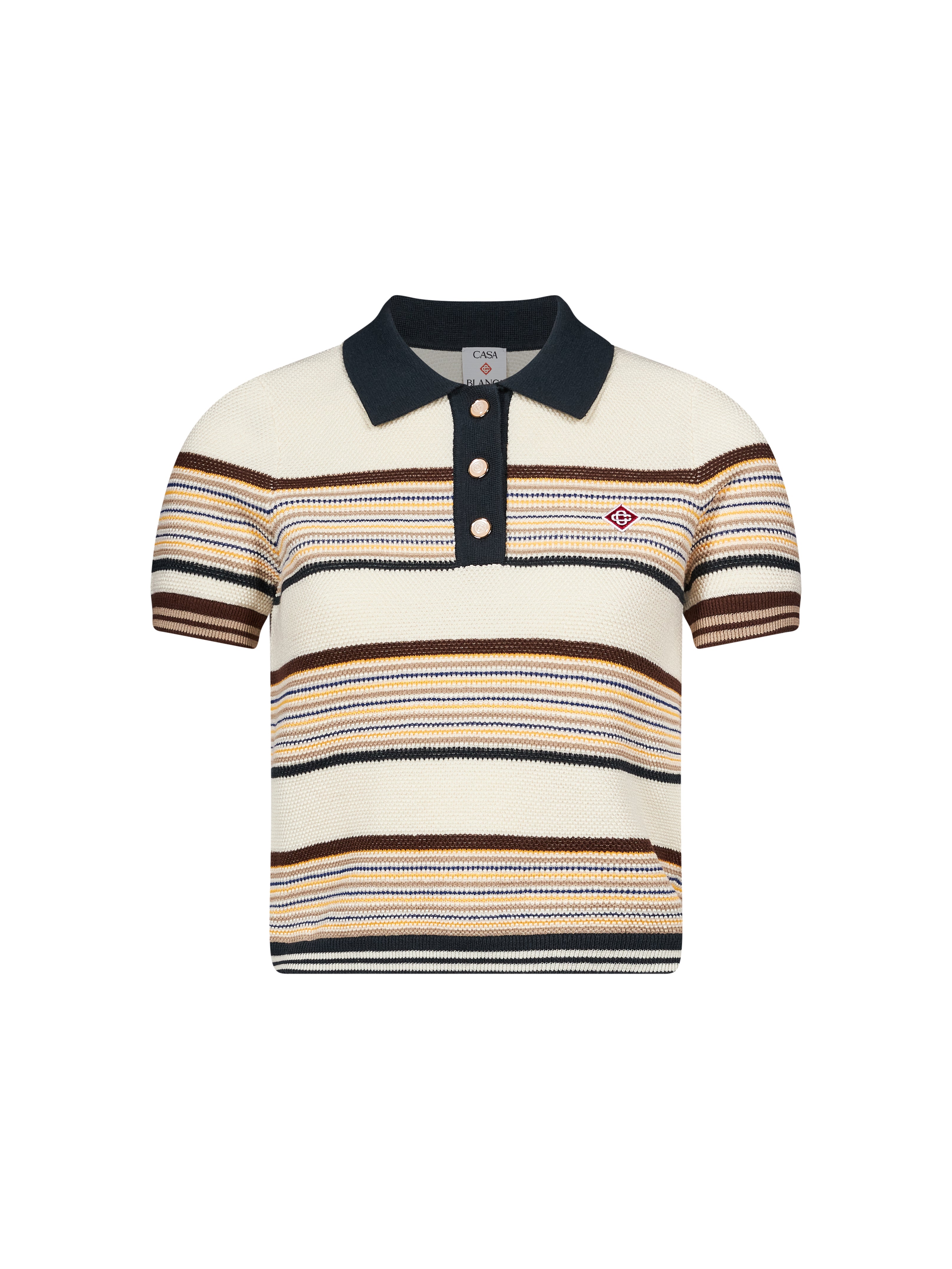 Polo a maniche corte a righe multicolor 