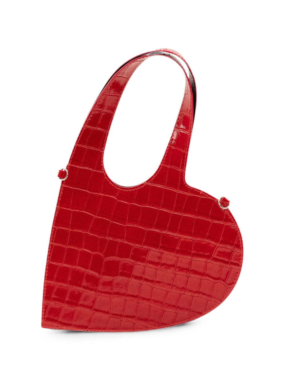 Borsa a tracolla Mini Heart Croco in rosso 
