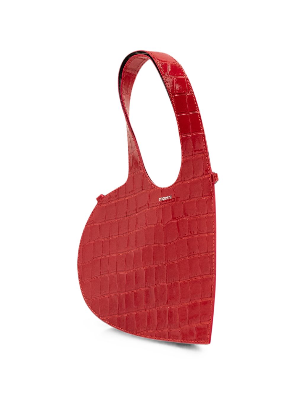 Borsa a tracolla Mini Heart Croco in rosso 