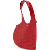 Borsa a tracolla Mini Heart Croco in rosso 