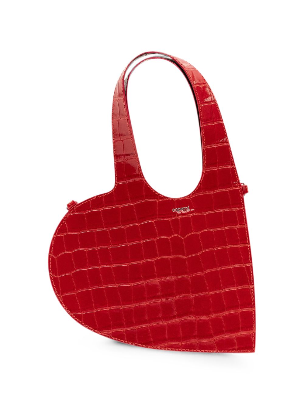 Borsa a tracolla Mini Heart Croco in rosso 