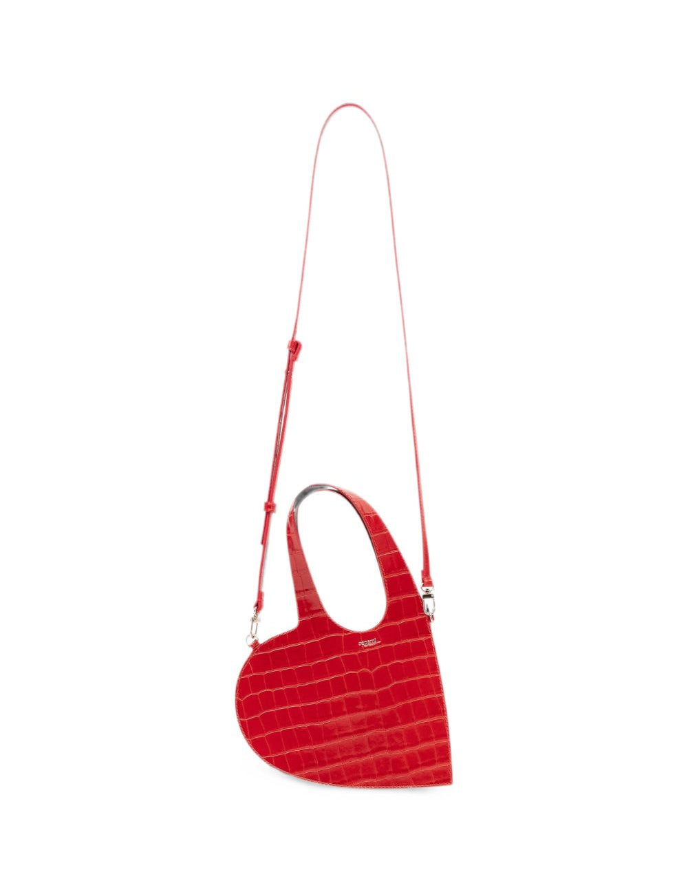 Borsa a tracolla Mini Heart Croco in rosso 