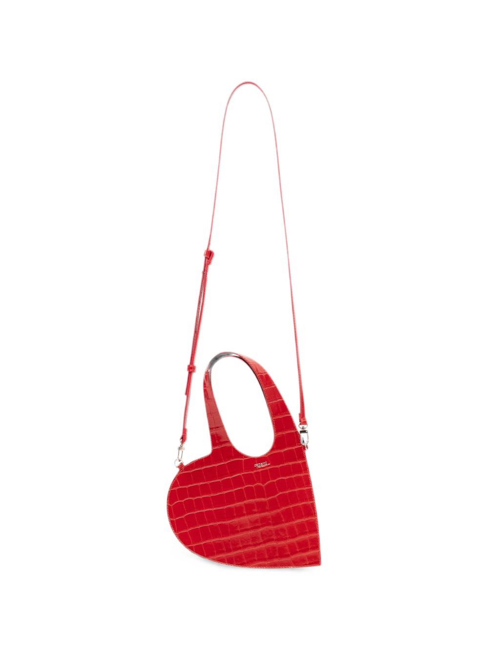 Borsa a tracolla Mini Heart Croco in rosso 