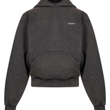 Felpa con cappuccio Washed Horn in grigio 