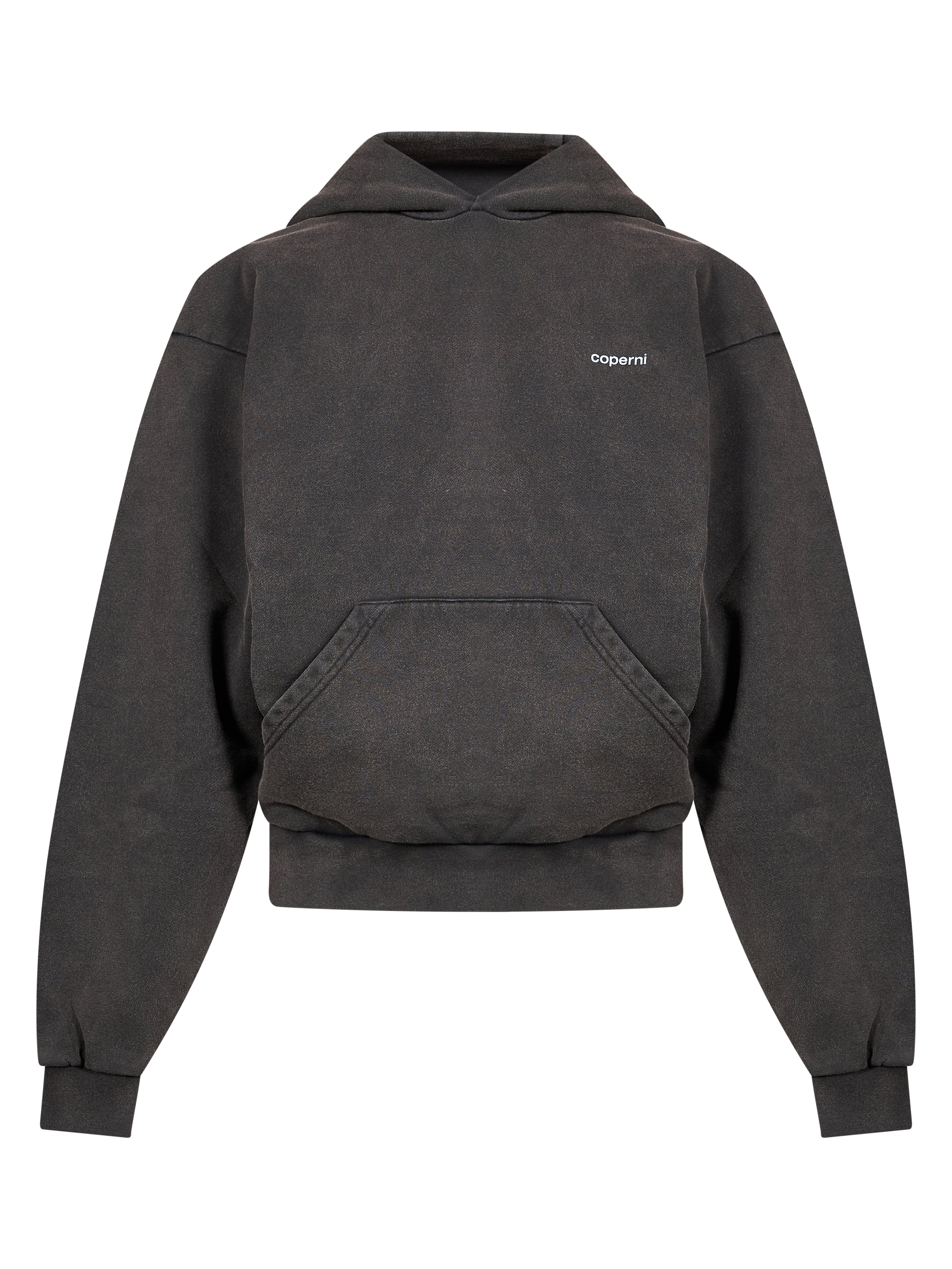 Felpa con cappuccio Washed Horn in grigio 