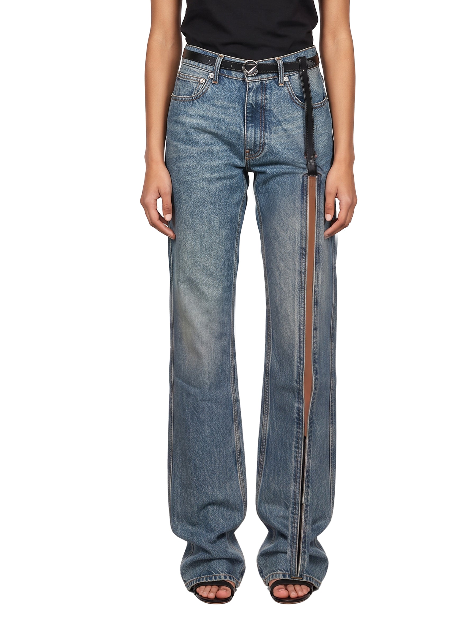 Jeans Suspended in blu 