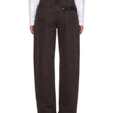 Jeans oversize in denim marrone 