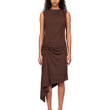 Abito lungo Relaxed Flower in marrone 