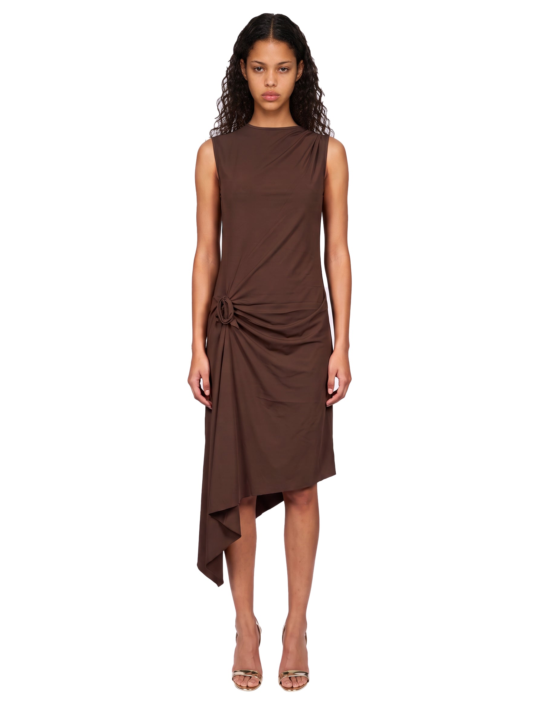 Abito lungo Relaxed Flower in marrone 