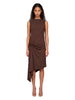 Relaxed Flower maxi dress in brown