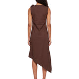 Abito lungo Relaxed Flower in marrone 
