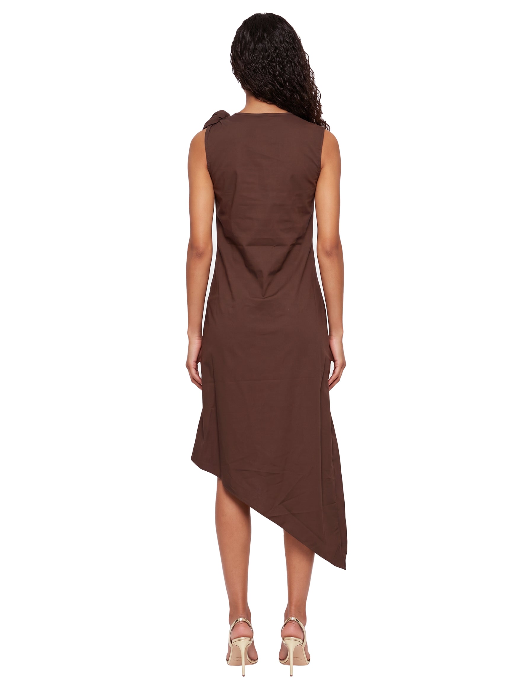 Abito lungo Relaxed Flower in marrone 
