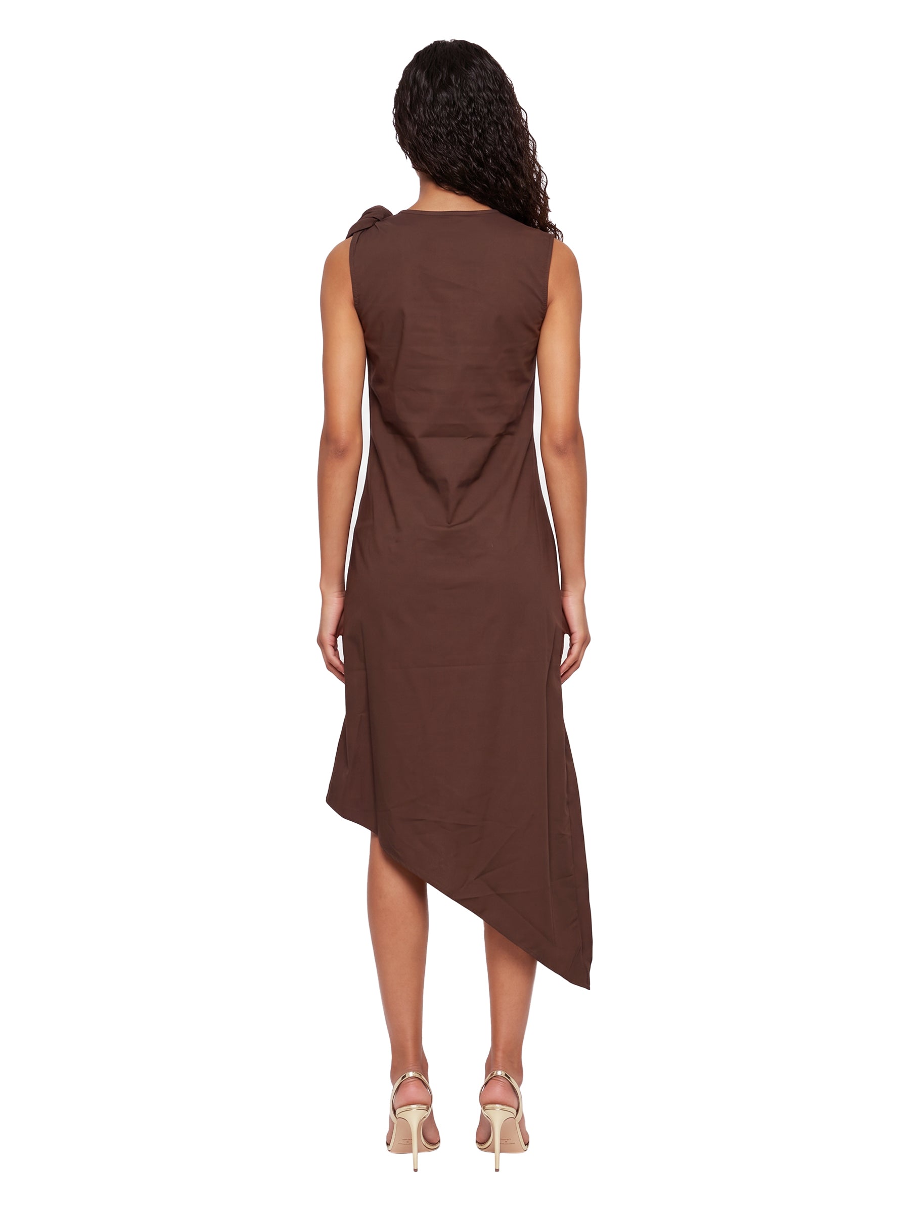 Abito lungo Relaxed Flower in marrone 