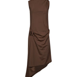 Abito lungo Relaxed Flower in marrone 