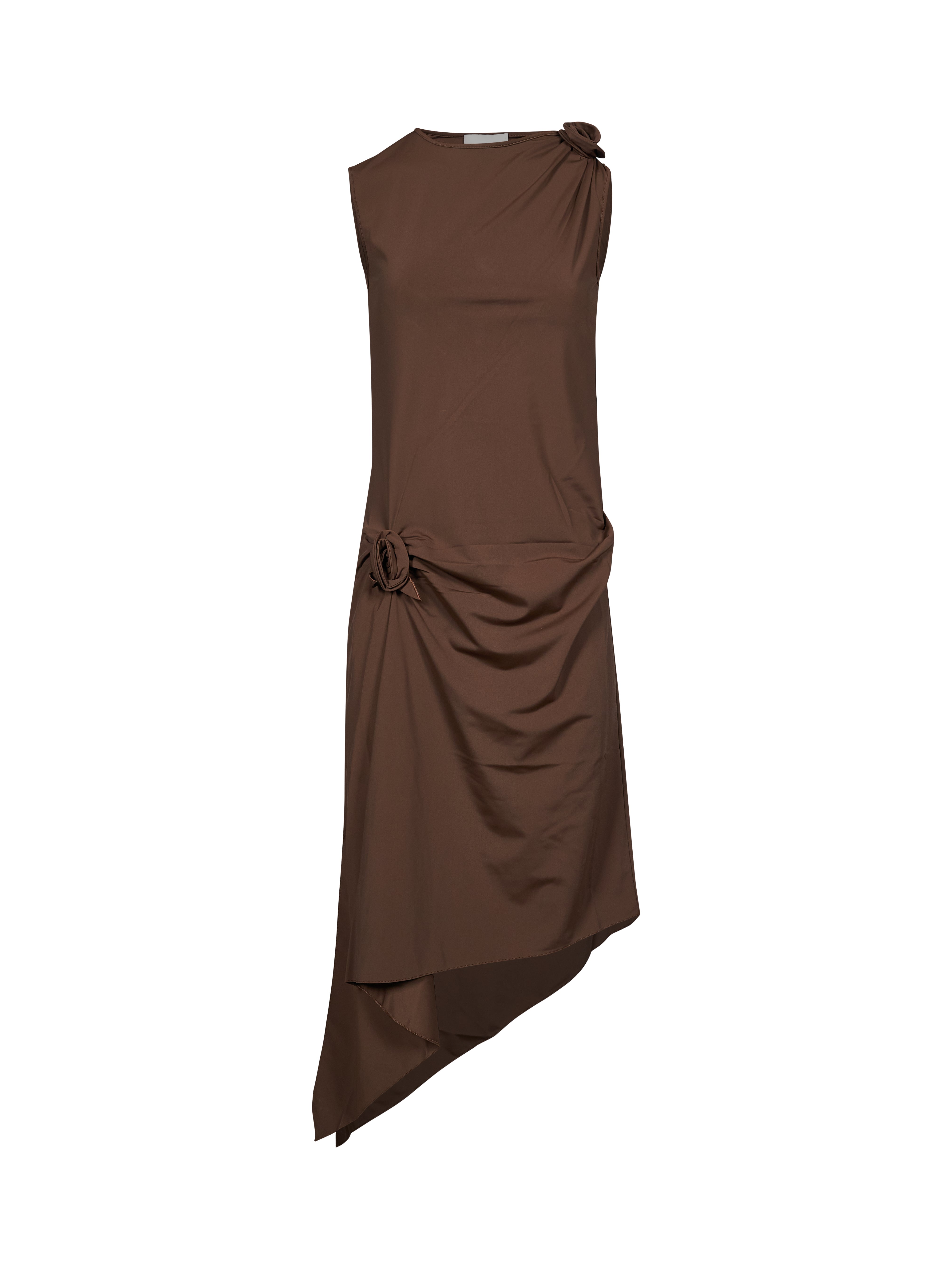Abito lungo Relaxed Flower in marrone 