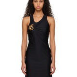 Abito mini Single Short Emoji in nero e oro 