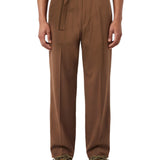 Pantaloni sartoriali con cintura John Memphis in marrone 