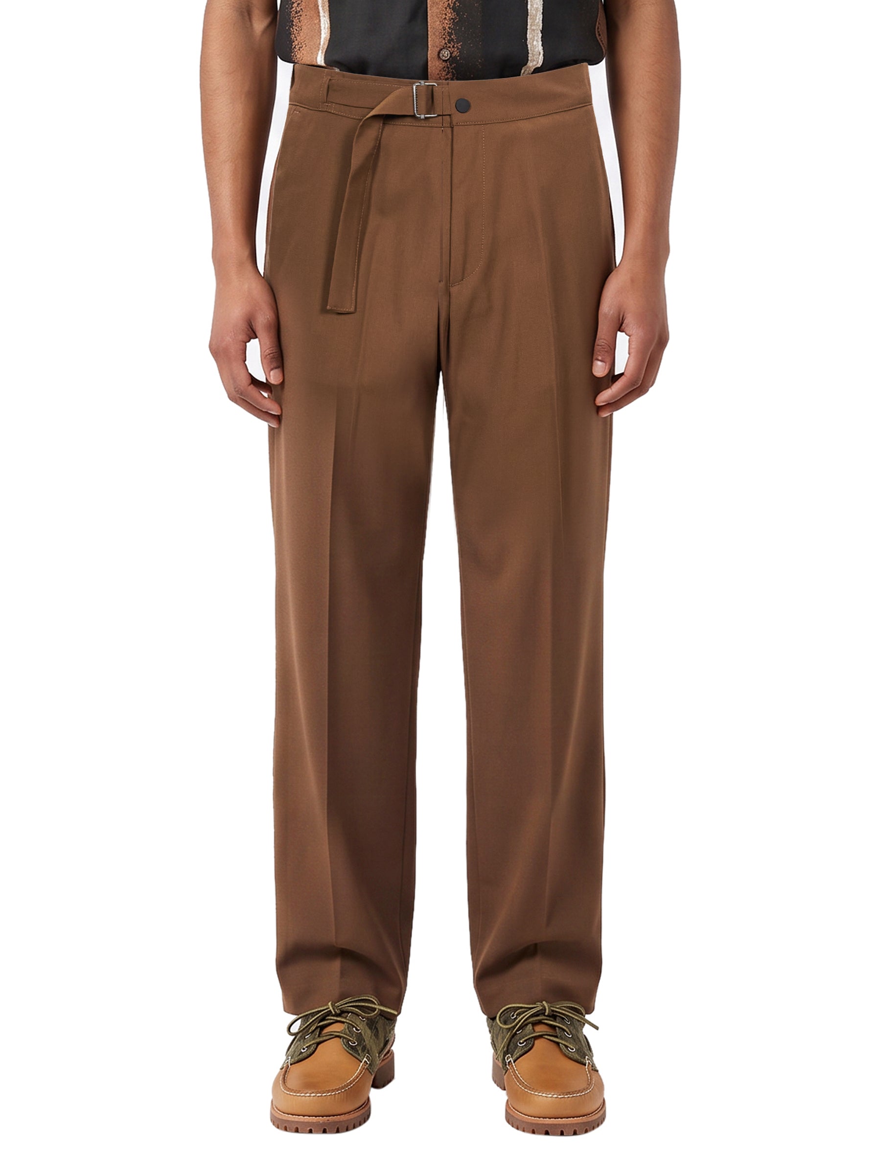 Pantaloni sartoriali con cintura John Memphis in marrone 