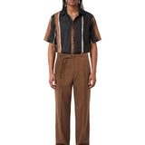 Pantaloni sartoriali con cintura John Memphis in marrone 