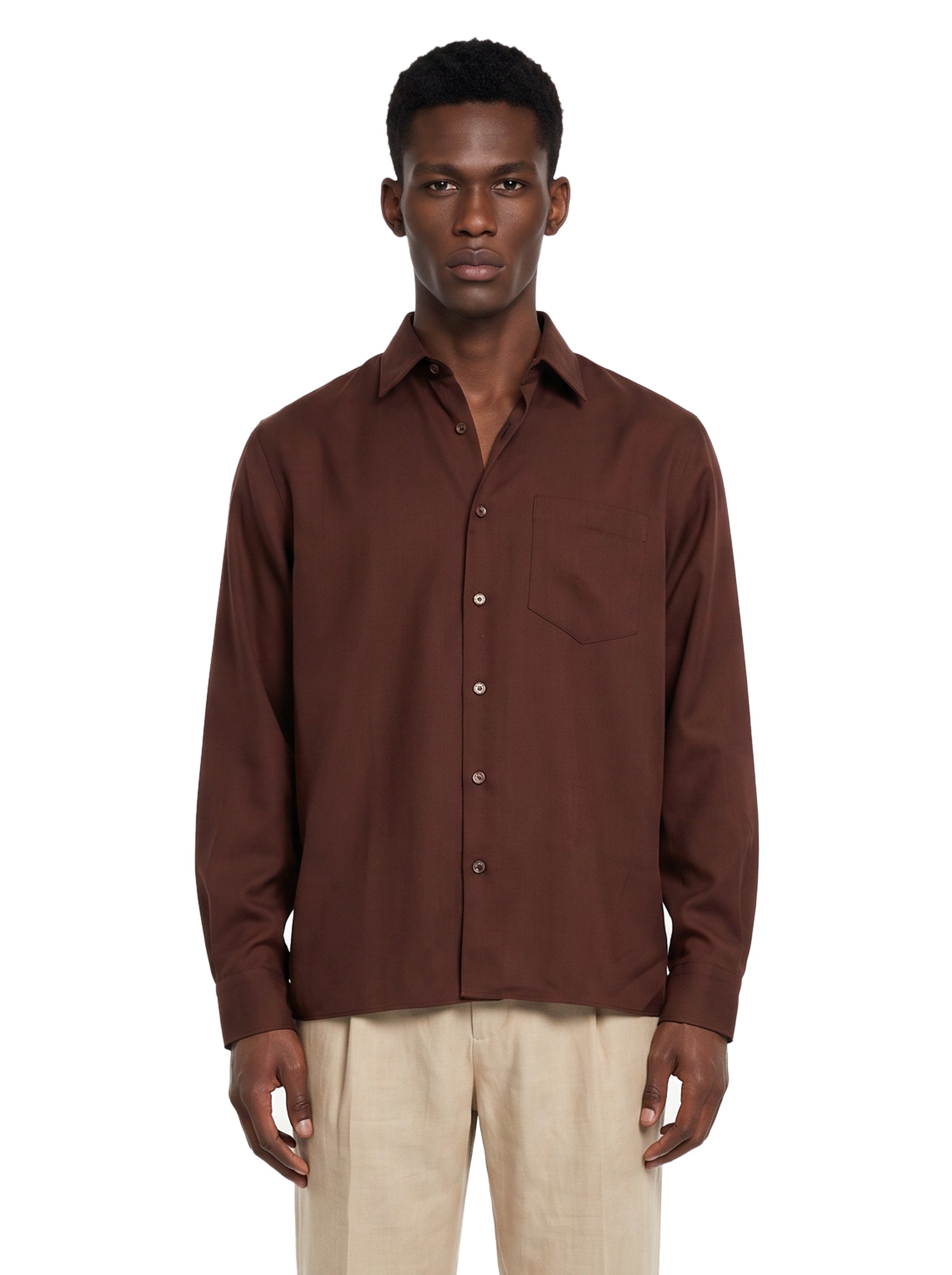 Camicia a maniche lunghe Eric Dallas in marrone 
