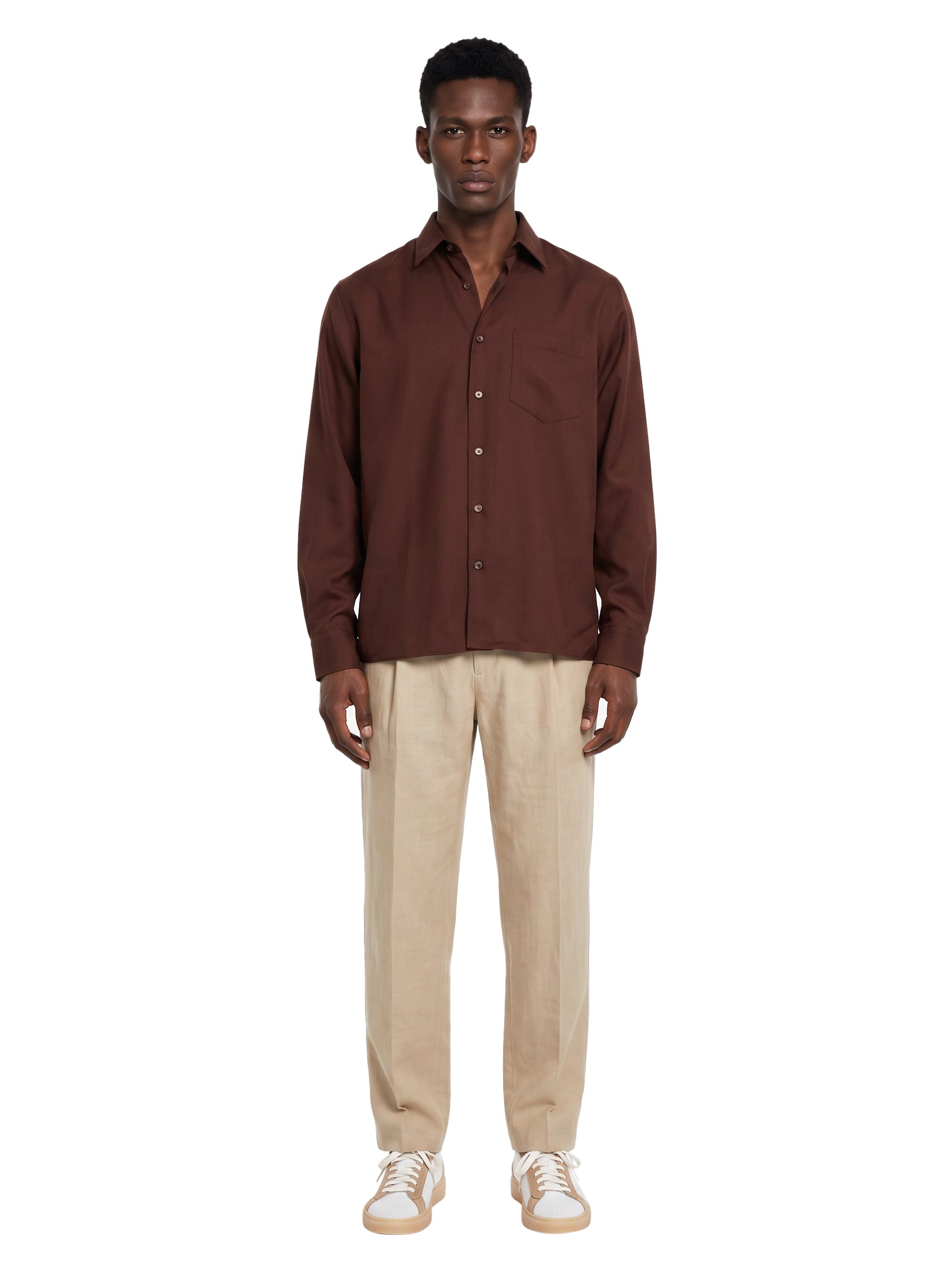 Camicia a maniche lunghe Eric Dallas in marrone 