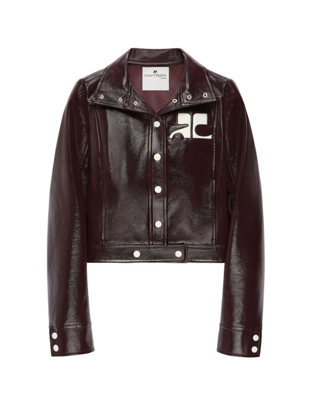 Giacca con logo in vinile borgogna Courrèges - donna 