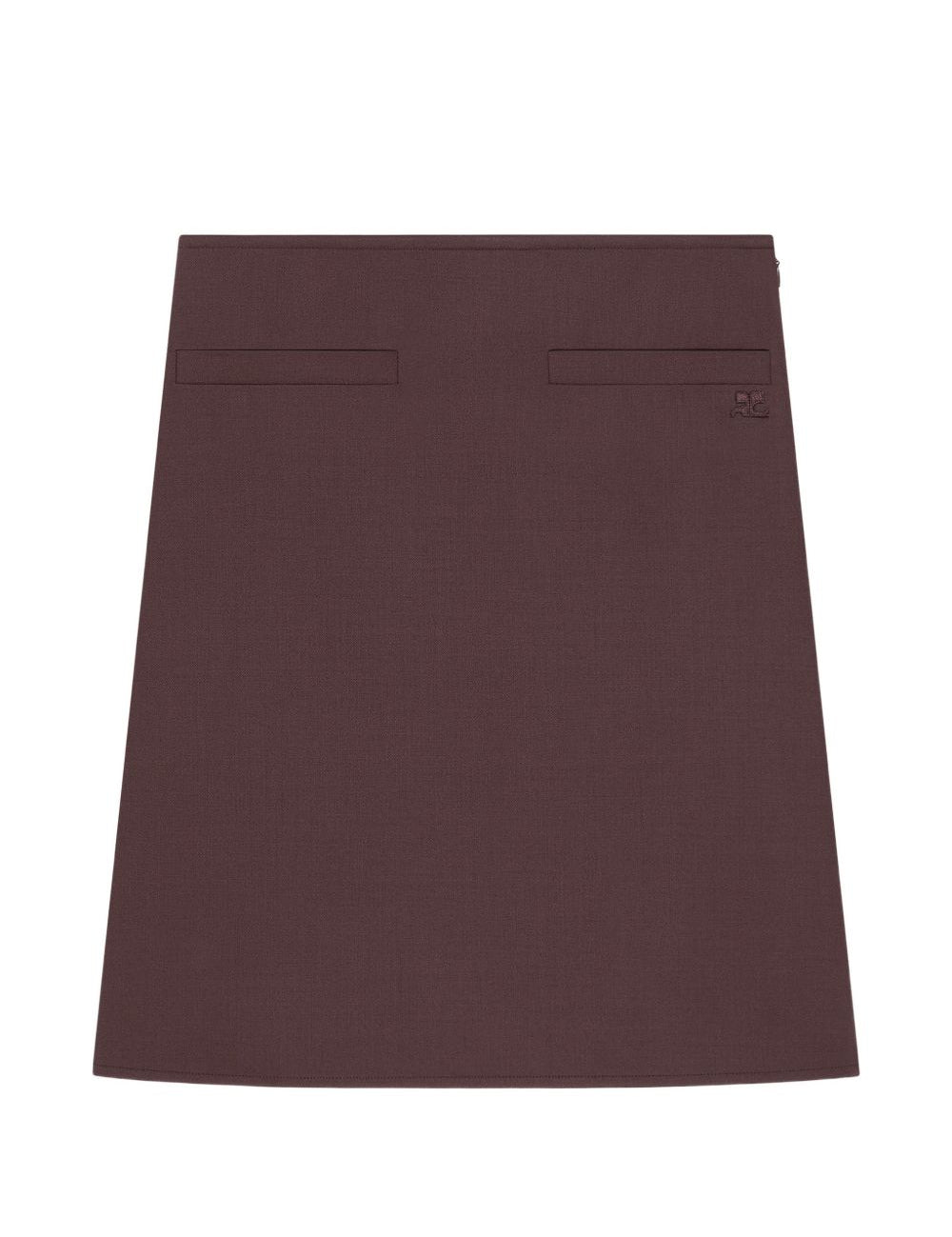 Gonna midi con logo ricamato in bordeaux Courrèges - donna 