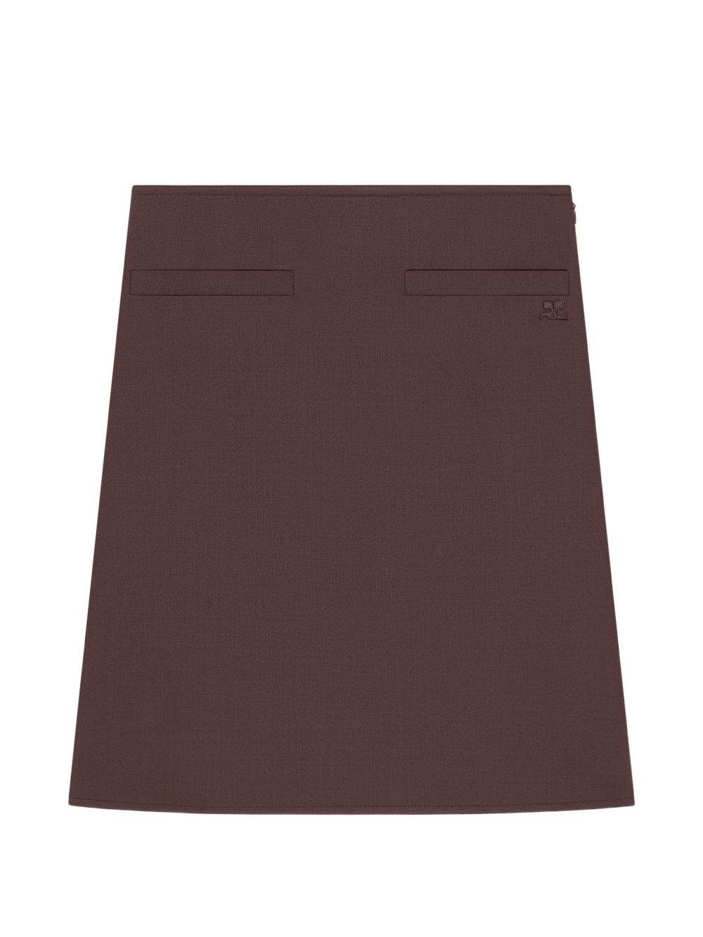 Gonna midi con logo ricamato in bordeaux Courrèges - donna 