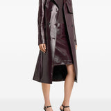 Trench a doppio petto in vinile in bordeaux Courrèges - donna 