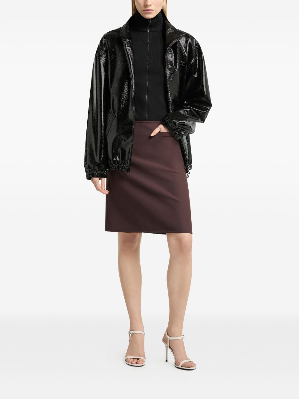 Giacca oversize in vinile in nero Courrèges - donna 