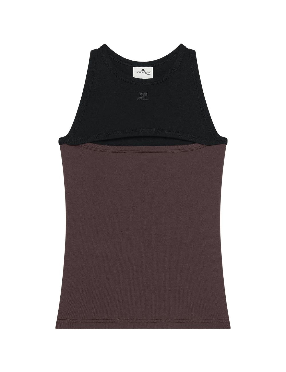 Canotta con design a contrasto in nero e rosso Courrèges - donna 