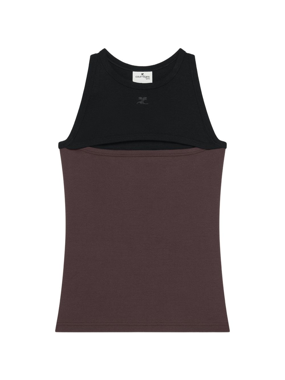 Canotta con design a contrasto in nero e rosso Courrèges - donna 