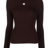 Maglione collo alto Reedition in borgogna 