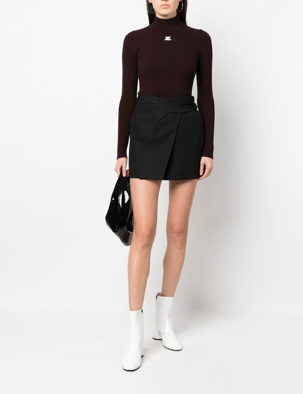 Maglione collo alto Reedition in borgogna 