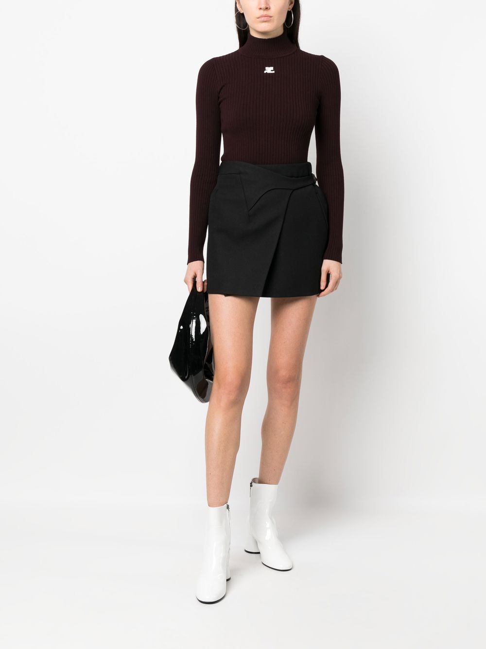 Maglione collo alto Reedition in borgogna 