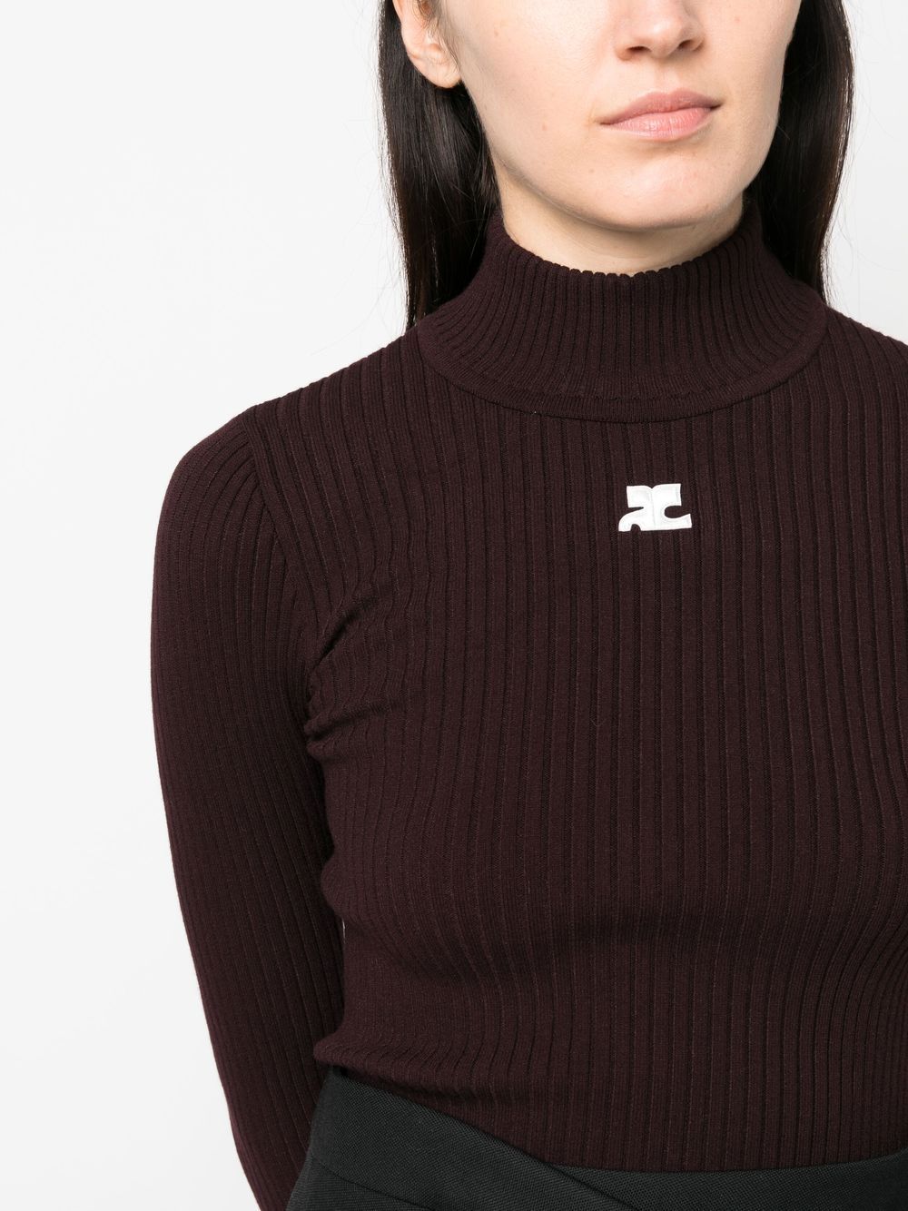 Maglione collo alto Reedition in borgogna 