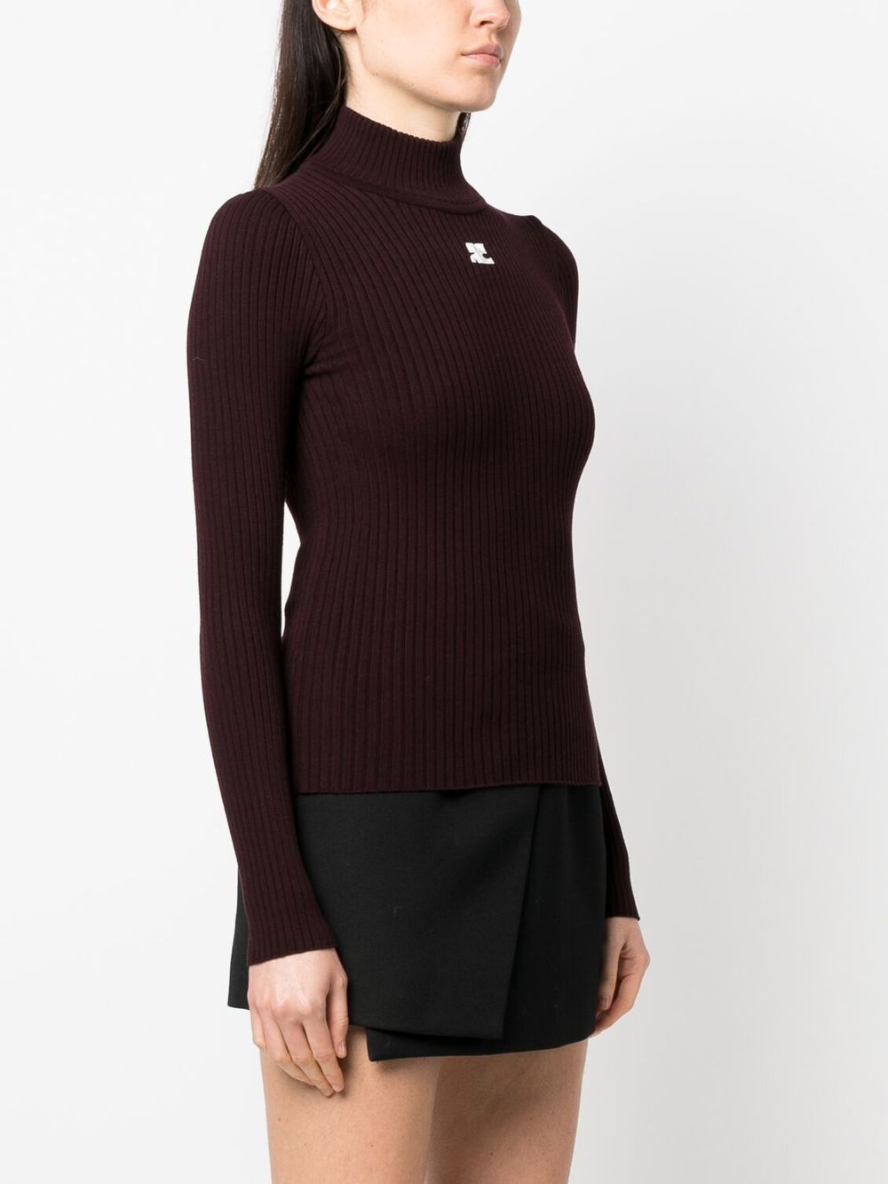 Maglione collo alto Reedition in borgogna 