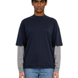 T-shirt Troy in blu e grigio 