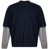 T-shirt Troy in blu e grigio 